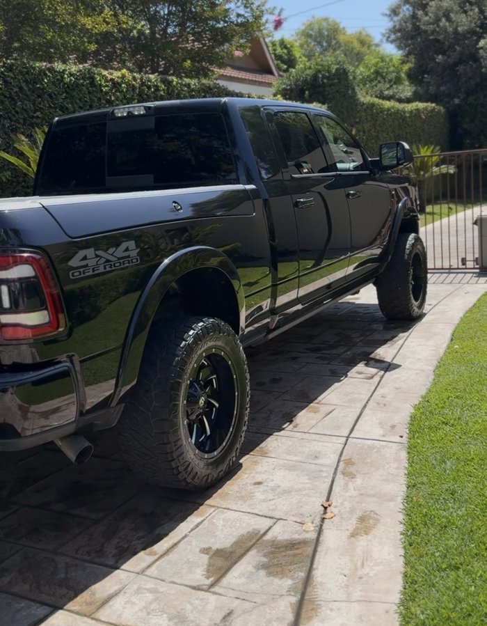 Car detailing near me in Los Angeles — mobile detail on a black Ram truck